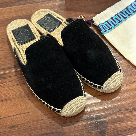 Tory Burch black espadrille slides - Picture 4 of 8